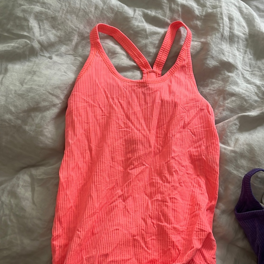 Neon pink lululemon tank